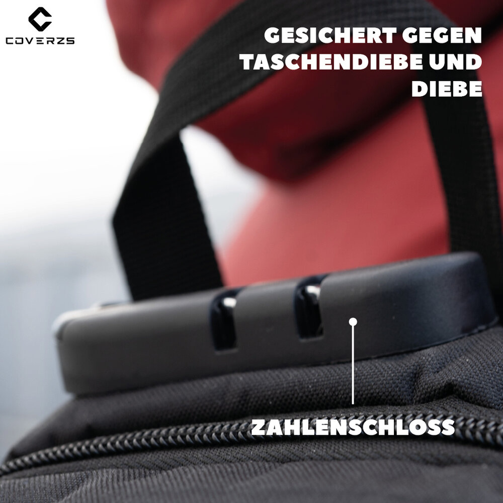 Coverzs Coverzs Anti-Diebstahl-Rucksack mit Laptop-Fach (schwarz)