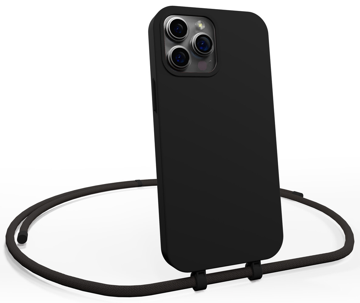 Coverzs Coverzs iPhone 15 Pro Max Silikonhülle mit Band (Schwarz) Coverzs Coverzs iPhone 15 Pro Max Silikonhülle mit Band (Schwarz)