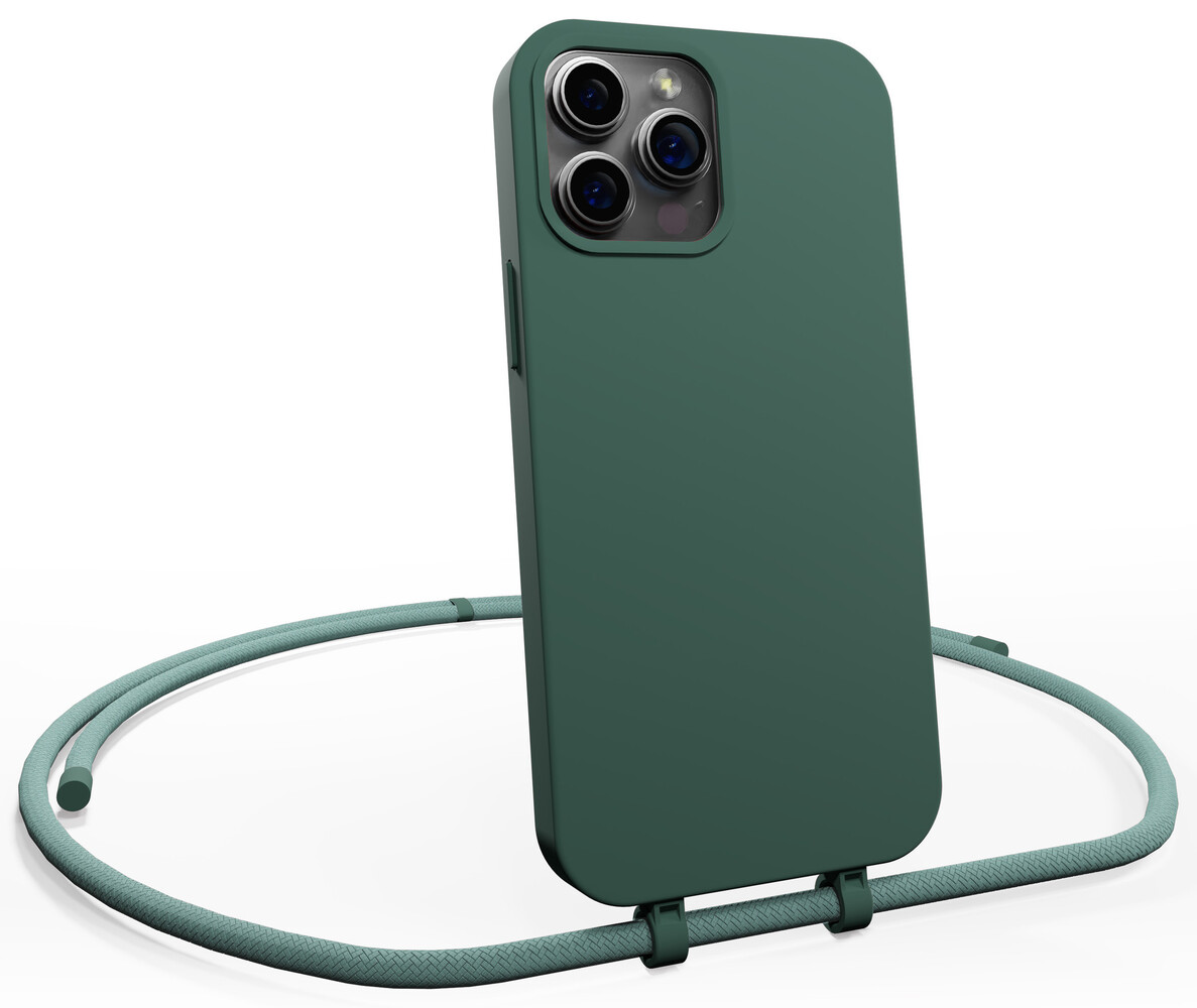 Coverzs Coverzs iPhone 15 Pro Max Silikonhülle mit Band (Grün) Coverzs Coverzs iPhone 15 Pro Max Silikonhülle mit Band (Grün)