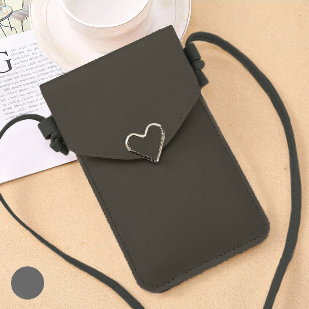 Coverzs Coverzs Handytasche Leder mit Herz (Dunkelgrün) Coverzs Coverzs Handytasche Leder mit Herz (Dunkelgrün)