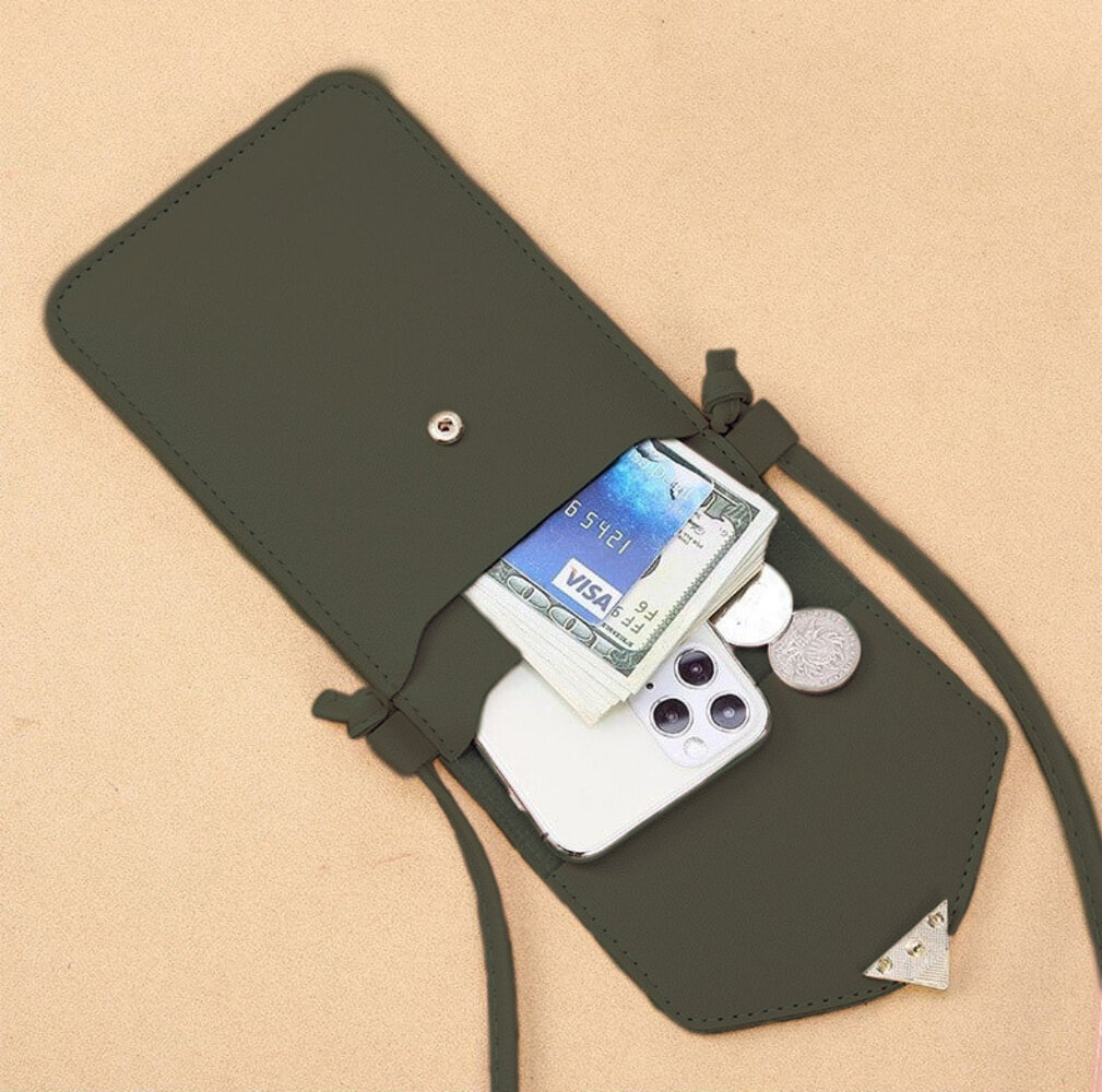 Coverzs Coverzs Handytasche Leder mit Herz (Dunkelgrün) Coverzs Coverzs Handytasche Leder mit Herz (Dunkelgrün)