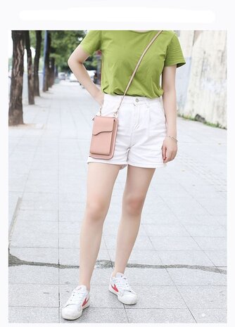 Coverzs Coverzs Handytasche Leder mit Geldbörse (Rosa) Coverzs Coverzs Handytasche Leder mit Geldbörse (Rosa)