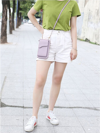 Coverzs Coverzs Handytasche Leder mit Geldbörse (Lavendel) Coverzs Coverzs Handytasche Leder mit Geldbörse (Lavendel)