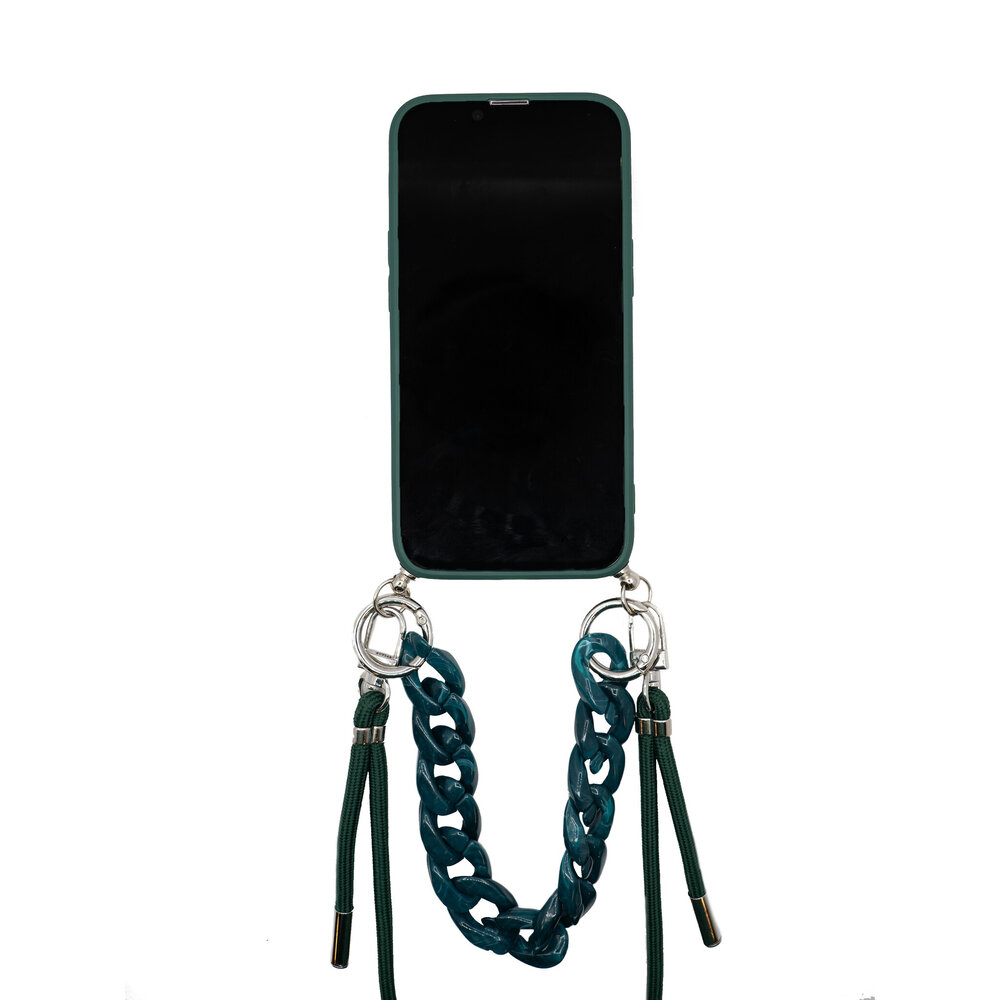 ShieldCase® ShieldCase iPhone 14 Hülle mit Band und Kette (Dunkelgrün) ShieldCase® ShieldCase iPhone 14 Hülle mit Band und Kette (Dunkelgrün)