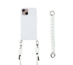 ShieldCase® iPhone 14 Hülle mit Band und Kette (Weiß)