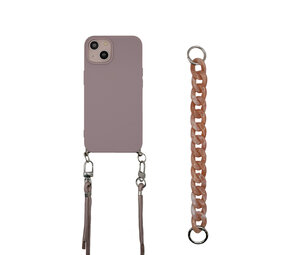 ShieldCase® iPhone 14 Hülle mit Band und Kette (Rosa sand)