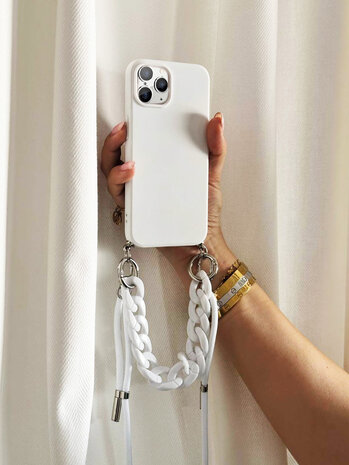 ShieldCase® ShieldCase iPhone 14 Pro Hülle mit Band und Kette (Weiß) ShieldCase® ShieldCase iPhone 14 Pro Hülle mit Band und Kette (Weiß)