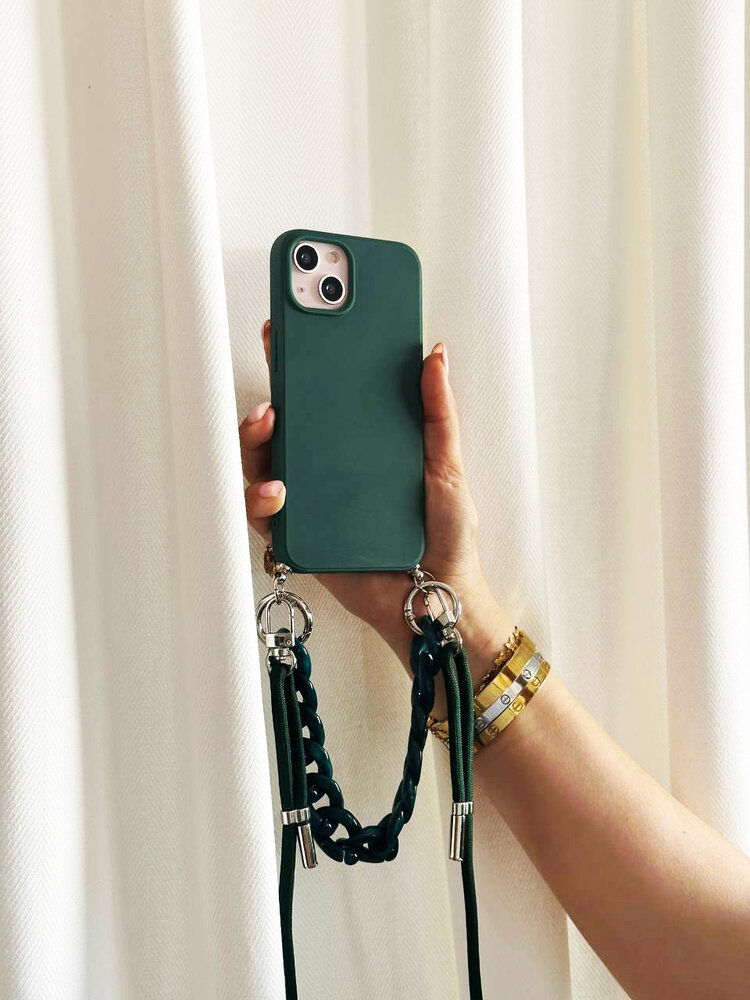 ShieldCase® ShieldCase iPhone 13 Hülle mit Band und Kette (Dunkelgrün) ShieldCase® ShieldCase iPhone 13 Hülle mit Band und Kette (Dunkelgrün)