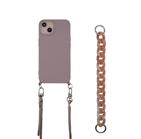 ShieldCase® ShieldCase iPhone 13 Hülle mit Band und Kette (Rosa sand) ShieldCase® ShieldCase iPhone 13 Hülle mit Band und Kette (Rosa sand)