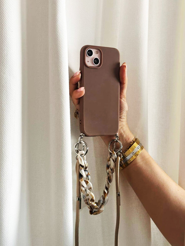 ShieldCase® ShieldCase iPhone 11 Hülle mit Band und Kette (Braun)