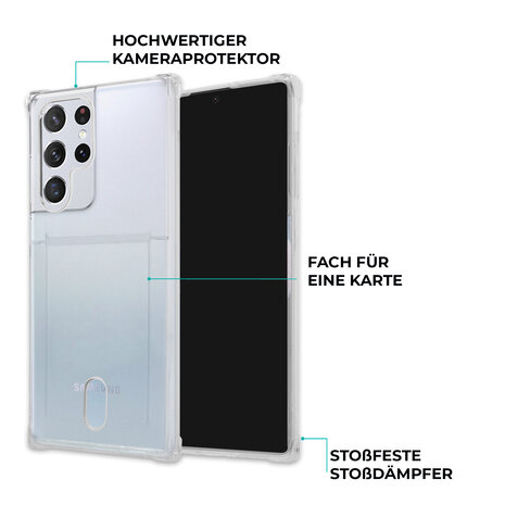 ShieldCase® ShieldCase Samsung Galaxy S24 Ultra Shock Hülle mit Kartenhalter