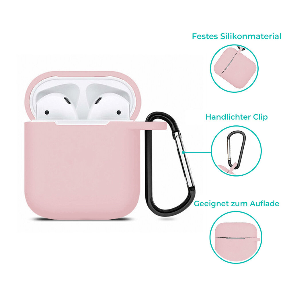ShieldCase® Shieldcase Apple Airpods Silikonhülle (Hellrosa)