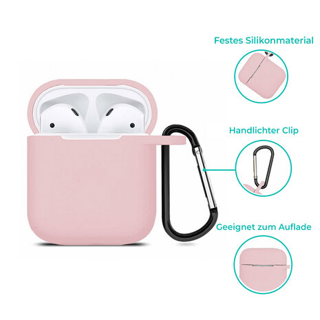 ShieldCase® Shieldcase Apple Airpods Silikonhülle (Hellrosa)