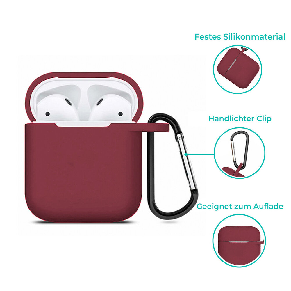ShieldCase® Shieldcase Apple Airpods Silikonhülle (bordeaux) ShieldCase® Shieldcase Apple Airpods Silikonhülle (bordeaux)