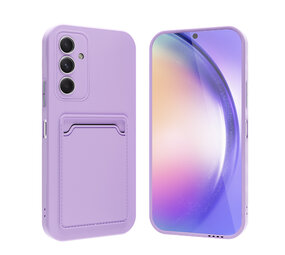 ShieldCase® Samsung Galaxy A15 Silikonhülle mit Kartenhalter (Lila)