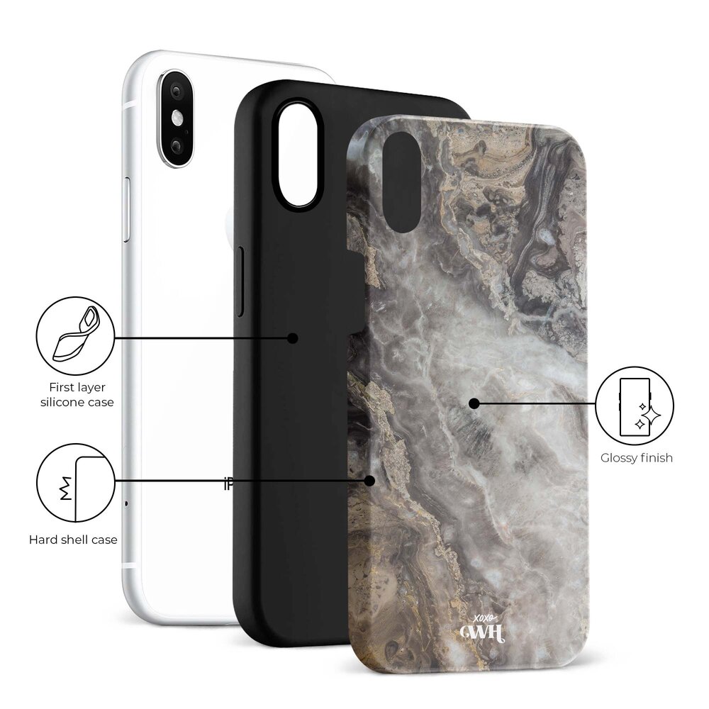 xoxo Wildhearts xoxo Wildhearts Marble Grey River - iPhone X/XS Hülle xoxo Wildhearts xoxo Wildhearts Marble Grey River - iPhone X/XS Hülle