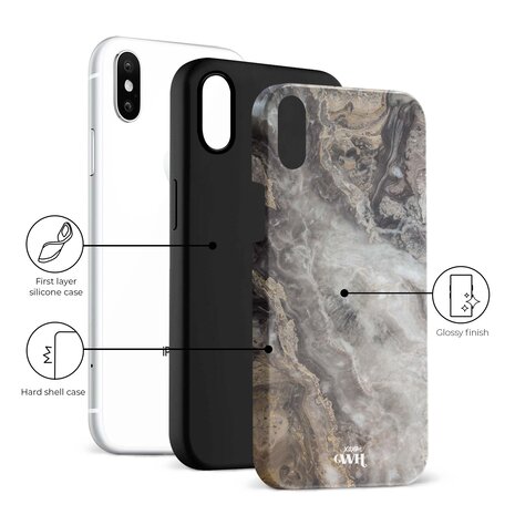 xoxo Wildhearts xoxo Wildhearts Marble Grey River - iPhone X/XS Hülle xoxo Wildhearts xoxo Wildhearts Marble Grey River - iPhone X/XS Hülle