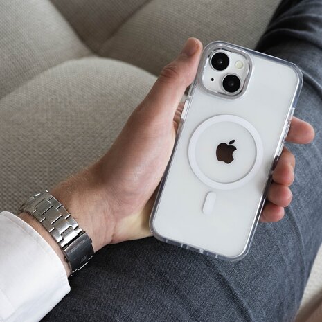 Coverzs Coverzs iPhone 15 Clear Metallic Hülle mit Magsafe (Silber) Coverzs Coverzs iPhone 15 Clear Metallic Hülle mit Magsafe (Silber)