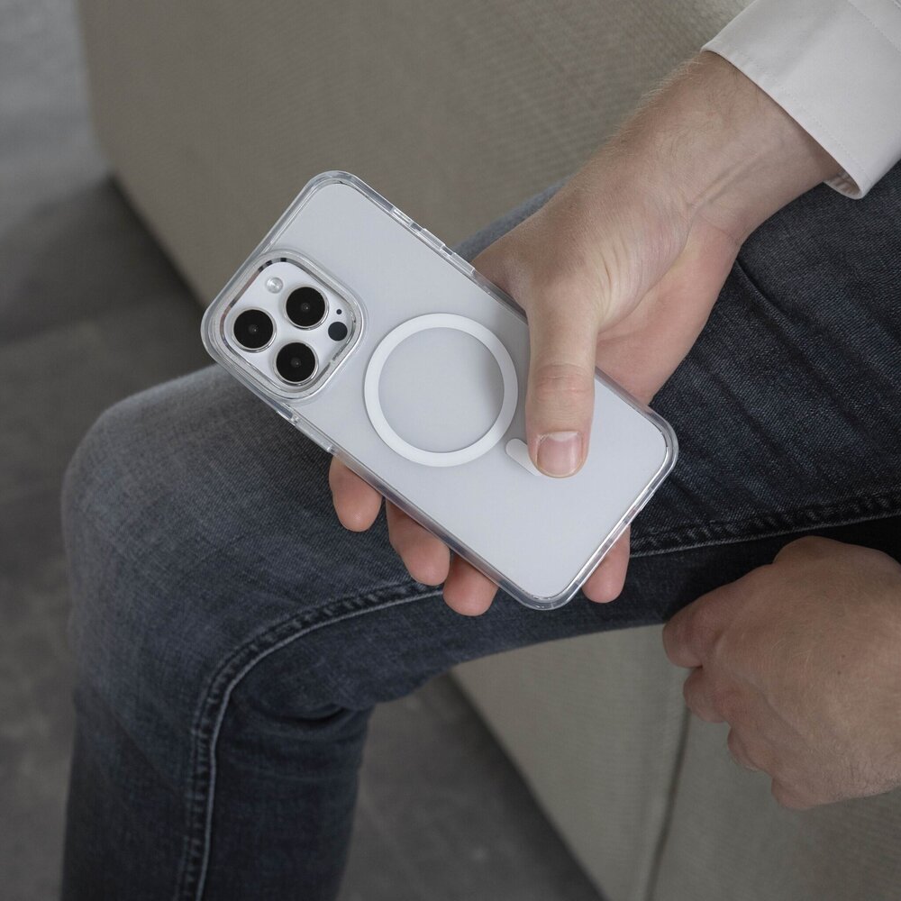 Coverzs Coverzs iPhone 15 Pro Max Clear Metallic Hülle mit Magsafe (Silber) Coverzs Coverzs iPhone 15 Pro Max Clear Metallic Hülle mit Magsafe (Silber)