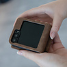 ShieldCase® ShieldCase Samsung Galaxy Z Flip 6 / Z Flip 7 FE Leder Case Abnehmbare Wallet (Braun)