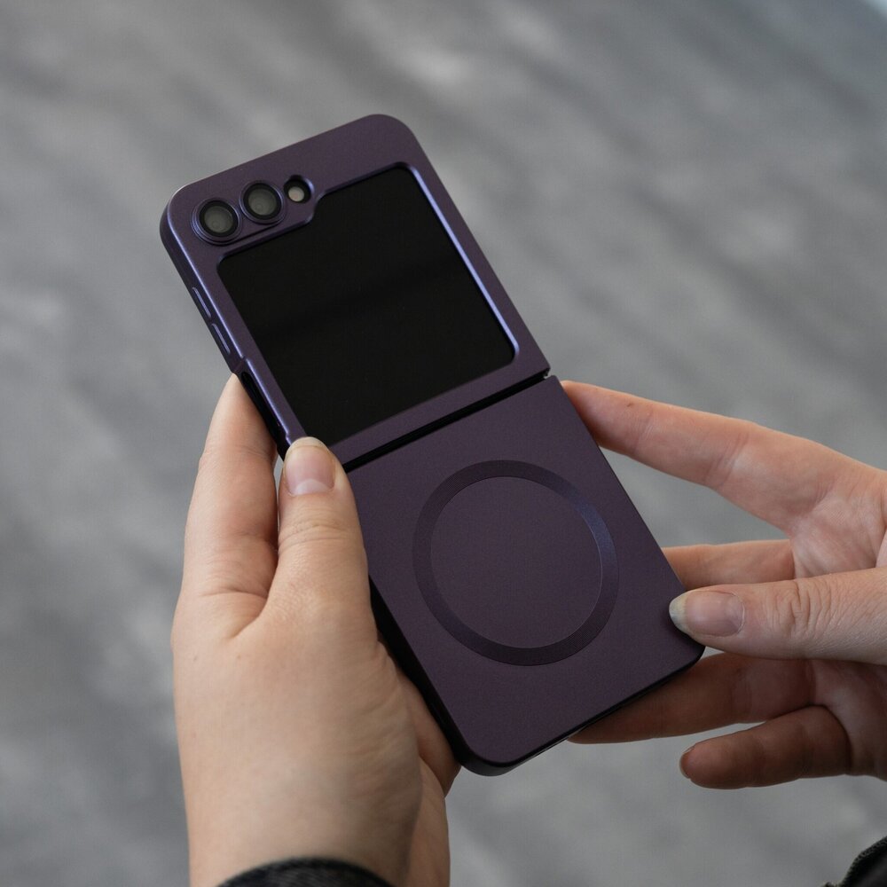 ShieldCase® ShieldCase Samsung Galaxy Z Flip 6 / Z Flip 7 FE Matte Hülle mit Kameraabdeckung (Lila)