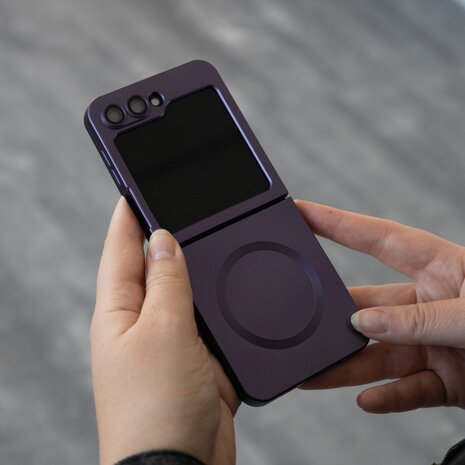 ShieldCase® ShieldCase Samsung Galaxy Z Flip 6 / Z Flip 7 FE Matte Hülle mit Kameraabdeckung (Lila)