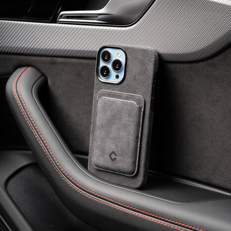 Coverzs Coverzs Alcantara MagSafe Wallet (Schwarz)