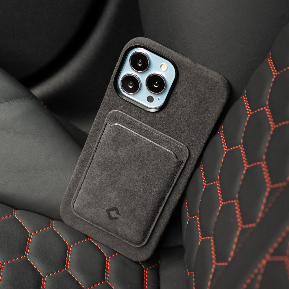 Coverzs Coverzs Alcantara MagSafe Wallet (Schwarz)