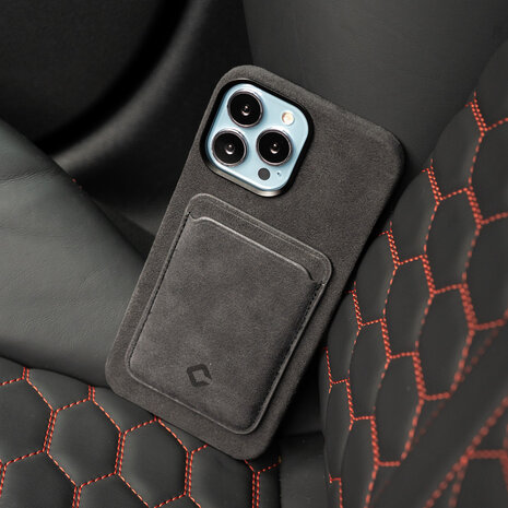 Coverzs Coverzs Alcantara MagSafe Wallet (Schwarz)