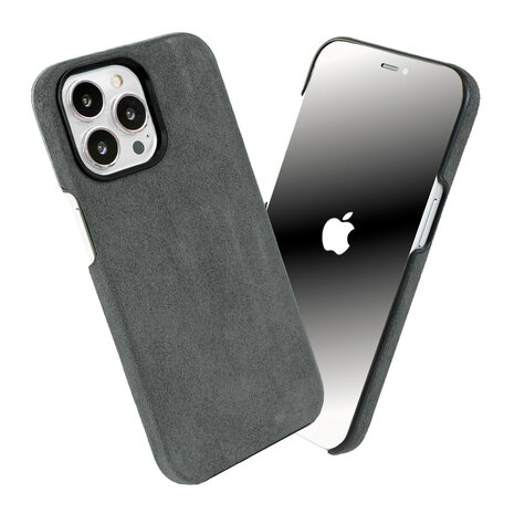 Coverzs Coverzs iPhone 14 Pro Max Alcantara MagSafe Hülle (Grau)
