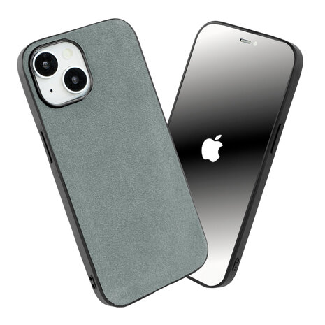 Coverzs Coverzs iPhone 15 Alcantara & TPU MagSafe Hülle (Grau) Coverzs Coverzs iPhone 15 Alcantara & TPU MagSafe Hülle (Grau)