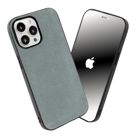 Coverzs Coverzs iPhone 15 Pro Alcantara & TPU MagSafe Hülle (Grau)