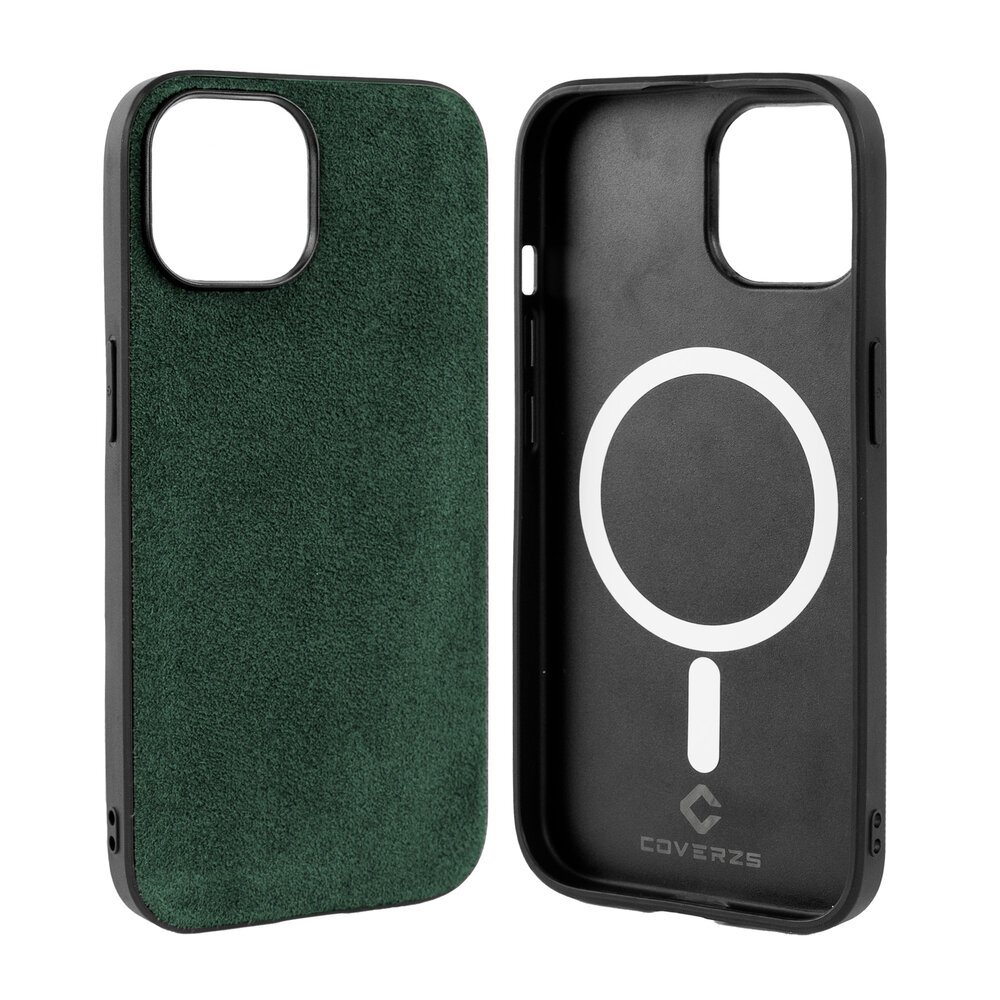 Coverzs Coverzs iPhone 14 Alcantara & TPU MagSafe Hülle (Dunkelgrün) Coverzs Coverzs iPhone 14 Alcantara & TPU MagSafe Hülle (Dunkelgrün)