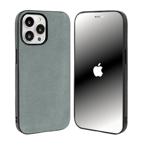 Coverzs Coverzs iPhone 14 Pro Alcantara & TPU MagSafe Hülle (Grau)