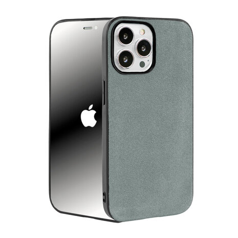 Coverzs Coverzs iPhone 14 Pro Alcantara & TPU MagSafe Hülle (Grau)