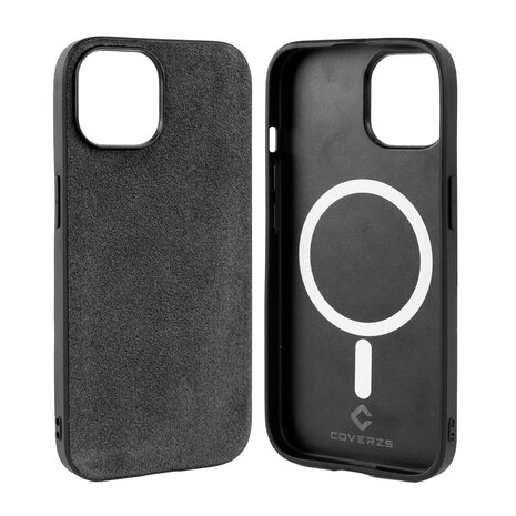 Coverzs Coverzs iPhone 13 Alcantara & TPU MagSafe Hülle (Schwarz)