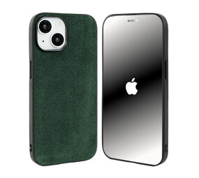 Coverzs iPhone 13 Alcantara & TPU MagSafe Hülle (Dunkelgrün)