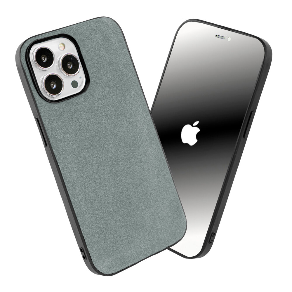 Coverzs Coverzs iPhone 13 Pro Max Alcantara & TPU MagSafe Hülle (Grau)