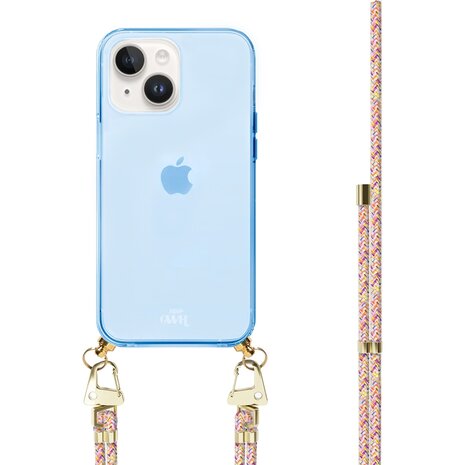 xoxo Wildhearts xoxo Wildhearts iPhone 14 Blau Hülle mit Rainbow Vibes Kordel xoxo Wildhearts xoxo Wildhearts iPhone 14 Blau Hülle mit Rainbow Vibes Kordel