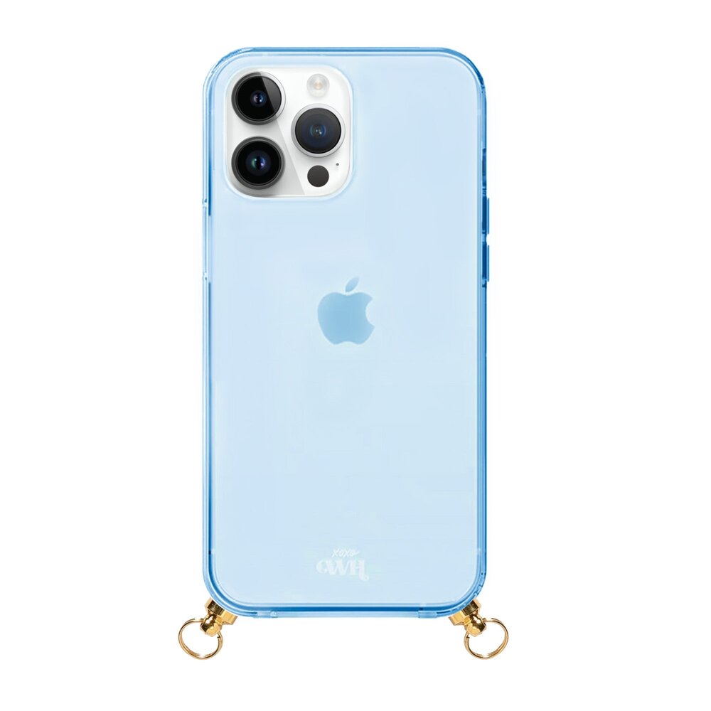 xoxo Wildhearts xoxo Wildhearts iPhone 14 Pro Blau Hülle mit Rainbow Vibes Kordel xoxo Wildhearts xoxo Wildhearts iPhone 14 Pro Blau Hülle mit Rainbow Vibes Kordel