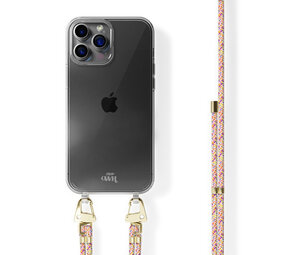 xoxo Wildhearts iPhone 13 Pro Max Transparente Hülle mit Rainbow Vibes Kordel