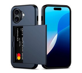 ShieldCase® Kartenfach Hülle mit Schieb iPhone 16 Plus (Dunkelblau)