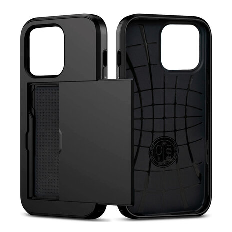 ShieldCase® ShieldCase Kartenfach Hülle mit Schieb iPhone 16 Pro Max (Schwarz)