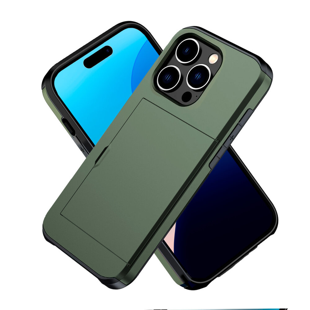 ShieldCase® ShieldCase Kartenfach Hülle mit Schieb iPhone 16 Pro Max (Dunkelgrün) ShieldCase® ShieldCase Kartenfach Hülle mit Schieb iPhone 16 Pro Max (Dunkelgrün)