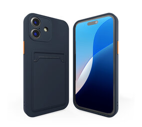 ShieldCase® Back Cover mit Kartenfach iPhone 16 (Dunkelblau)