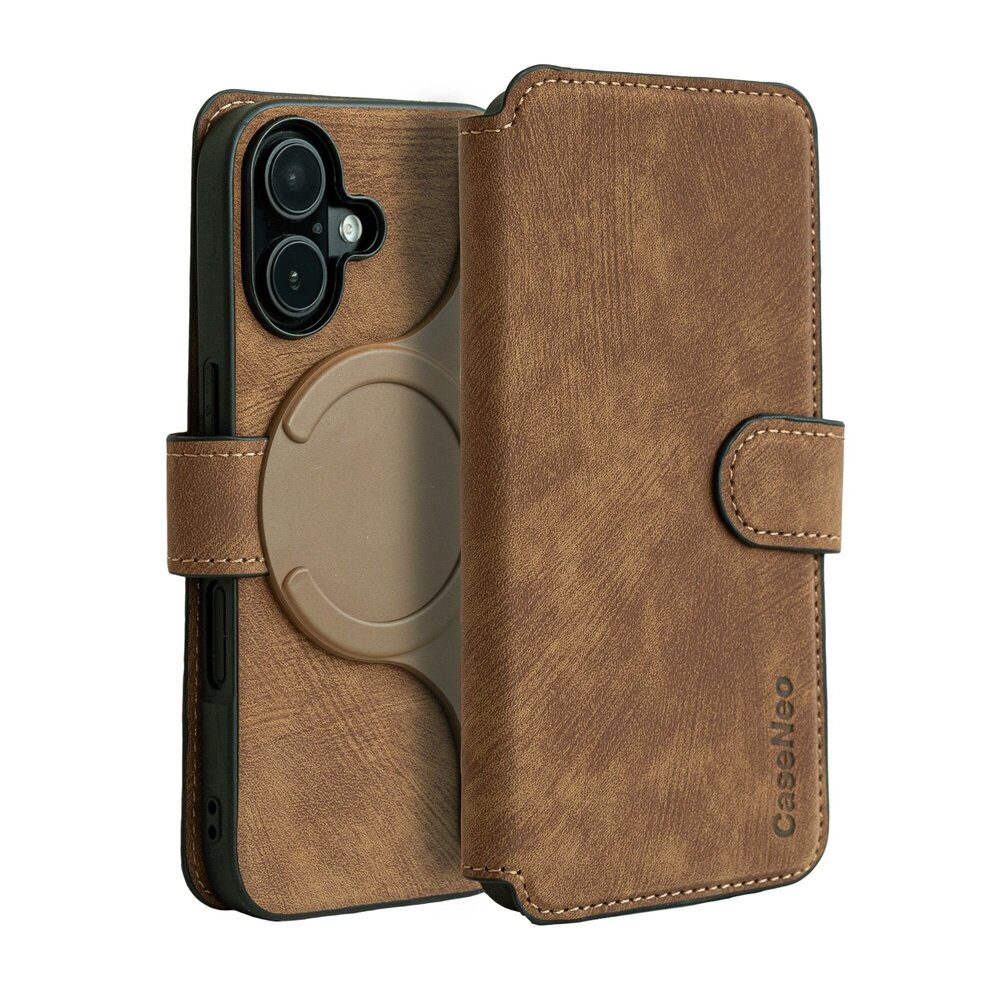 Coverzs Coverzs 2-in-1 MagSafe Book Case iPhone 16 (Braun) Coverzs Coverzs 2-in-1 MagSafe Book Case iPhone 16 (Braun)