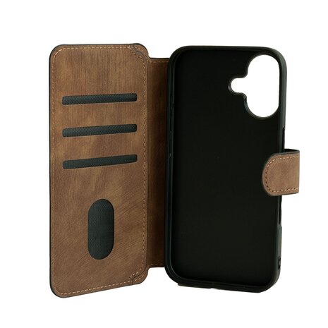 Coverzs Coverzs 2-in-1 MagSafe Book Case iPhone 16 (Braun) Coverzs Coverzs 2-in-1 MagSafe Book Case iPhone 16 (Braun)