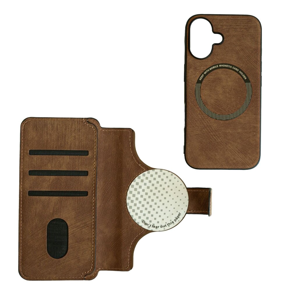 Coverzs Coverzs 2-in-1 MagSafe Book Case iPhone 16 (Braun) Coverzs Coverzs 2-in-1 MagSafe Book Case iPhone 16 (Braun)