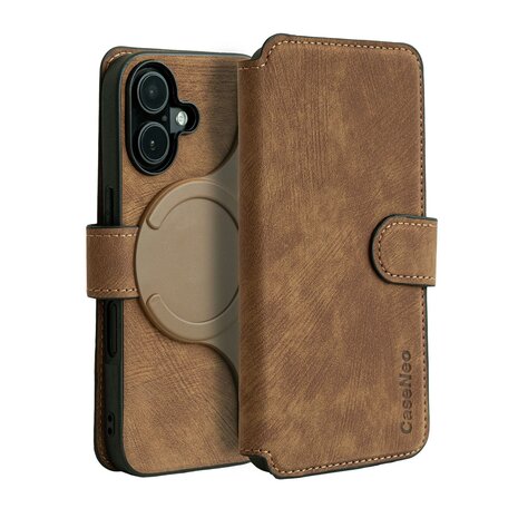 Coverzs Coverzs 2-in-1 MagSafe Book Case iPhone 16 Plus (Braun) Coverzs Coverzs 2-in-1 MagSafe Book Case iPhone 16 Plus (Braun)