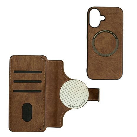 Coverzs Coverzs 2-in-1 MagSafe Book Case iPhone 16 Plus (Braun) Coverzs Coverzs 2-in-1 MagSafe Book Case iPhone 16 Plus (Braun)